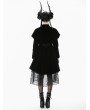 Dark in love Black Retro Gothic Bat-Winged Witch Velvet Coat for Women