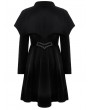 Dark in love Black Retro Gothic Bat-Winged Witch Velvet Coat for Women