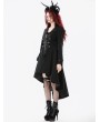 Dark in love Black Gothic PU Leather Irregular Trench Coat for Women