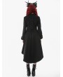 Dark in love Black Gothic PU Leather Irregular Trench Coat for Women