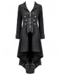 Dark in love Black Gothic PU Leather Irregular Trench Coat for Women