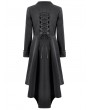 Dark in love Black Gothic PU Leather Irregular Trench Coat for Women