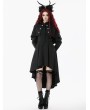 Dark in love Black Mystic Retro Gothic High-Low Cape Coat for Women
