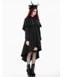 Dark in love Black Mystic Retro Gothic High-Low Cape Coat for Women