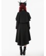 Dark in love Black Mystic Retro Gothic High-Low Cape Coat for Women