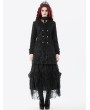 Dark in love Black Retro Gothic Jacquard Velvet Coat for Women