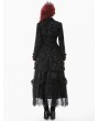 Dark in love Black Retro Gothic Jacquard Velvet Coat for Women