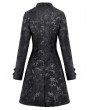 Dark in love Black Retro Gothic Jacquard Velvet Coat for Women