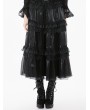 Dark in love Black Gothic Lace Embroidered Layered Maxi Petticoat Skirt