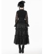 Dark in love Black Gothic Lace Embroidered Layered Maxi Petticoat Skirt