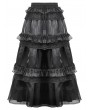 Dark in love Black Gothic Lace Embroidered Layered Maxi Petticoat Skirt