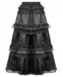 Dark in love Black Gothic Lace Embroidered Layered Maxi Petticoat Skirt