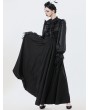 Dark in love Black Vintage Gothic Lace Applique Pleated Maxi Skirt