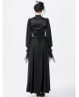Dark in love Black Vintage Gothic Lace Applique Pleated Maxi Skirt