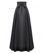Dark in love Black Vintage Gothic Lace Applique Pleated Maxi Skirt