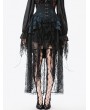 Dark in love Blue and Black Gothic Vintage Jacquard Corset Tail Skirt