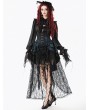 Dark in love Blue and Black Gothic Vintage Jacquard Corset Tail Skirt