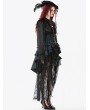 Dark in love Blue and Black Gothic Vintage Jacquard Corset Tail Skirt