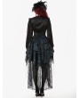 Dark in love Blue and Black Gothic Vintage Jacquard Corset Tail Skirt
