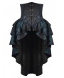 Dark in love Blue and Black Gothic Vintage Jacquard Corset Tail Skirt
