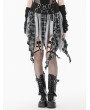 Dark in love Black and White Plaid Patchwork Locomotive Gothic Punk Skirt