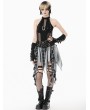Dark in love Black and White Plaid Patchwork Locomotive Gothic Punk Skirt