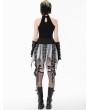 Dark in love Black and White Plaid Patchwork Locomotive Gothic Punk Skirt