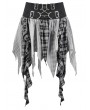 Dark in love Black and White Plaid Patchwork Locomotive Gothic Punk Skirt