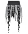 Dark in love Black and White Plaid Patchwork Locomotive Gothic Punk Skirt