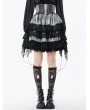 Dark in love Black and White Gothic Lolita High-Waist Tiered Skirt