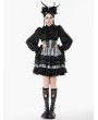 Dark in love Black and White Gothic Lolita High-Waist Tiered Skirt