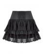 Dark in love Black Gothic Punk Eyelet Strap Lace Mini Skirt