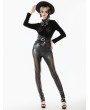 Dark in love Black Gothic Snakeskin Cut-Out Leggings for Women