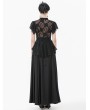 Dark in love Black Gothic Hollow Out Floral Lace Top for Women