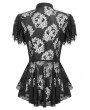 Dark in love Black Gothic Hollow Out Floral Lace Top for Women