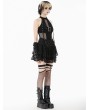 Dark in love Black Gothic Punk Mesh Halter Sleeveless Top for Women