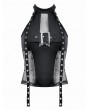Dark in love Black Gothic Punk Mesh Halter Sleeveless Top for Women