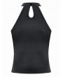 Dark in love Black Gothic Punk Mesh Halter Sleeveless Top for Women