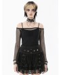 Dark in love Black Gothic Versatile Off-the-Shoulder Mesh Top for Women