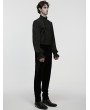 Punk Rave Black Vintage Gothic Embroidery Pattern Shirt for Men
