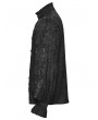 Punk Rave Black Vintage Gothic Embroidery Pattern Shirt for Men