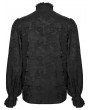 Punk Rave Black Vintage Gothic Embroidery Pattern Shirt for Men