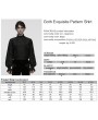 Punk Rave Black Vintage Gothic Embroidery Pattern Shirt for Men