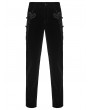 Punk Rave Black Vintage Gothic Embossed Velvet Pants for Men