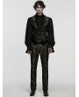 Punk Rave Black and Gold Retro Gothic Jacquard Embroidered Party Pants for Men