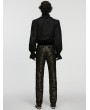 Punk Rave Black and Gold Retro Gothic Jacquard Embroidered Party Pants for Men