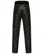 Punk Rave Black and Gold Retro Gothic Jacquard Embroidered Party Pants for Men