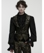 Punk Rave Black and Gold Gothic Medieval Pattern Lapel Vest for Men
