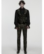 Punk Rave Black and Gold Gothic Medieval Pattern Lapel Vest for Men