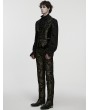 Punk Rave Black and Gold Gothic Medieval Pattern Lapel Vest for Men